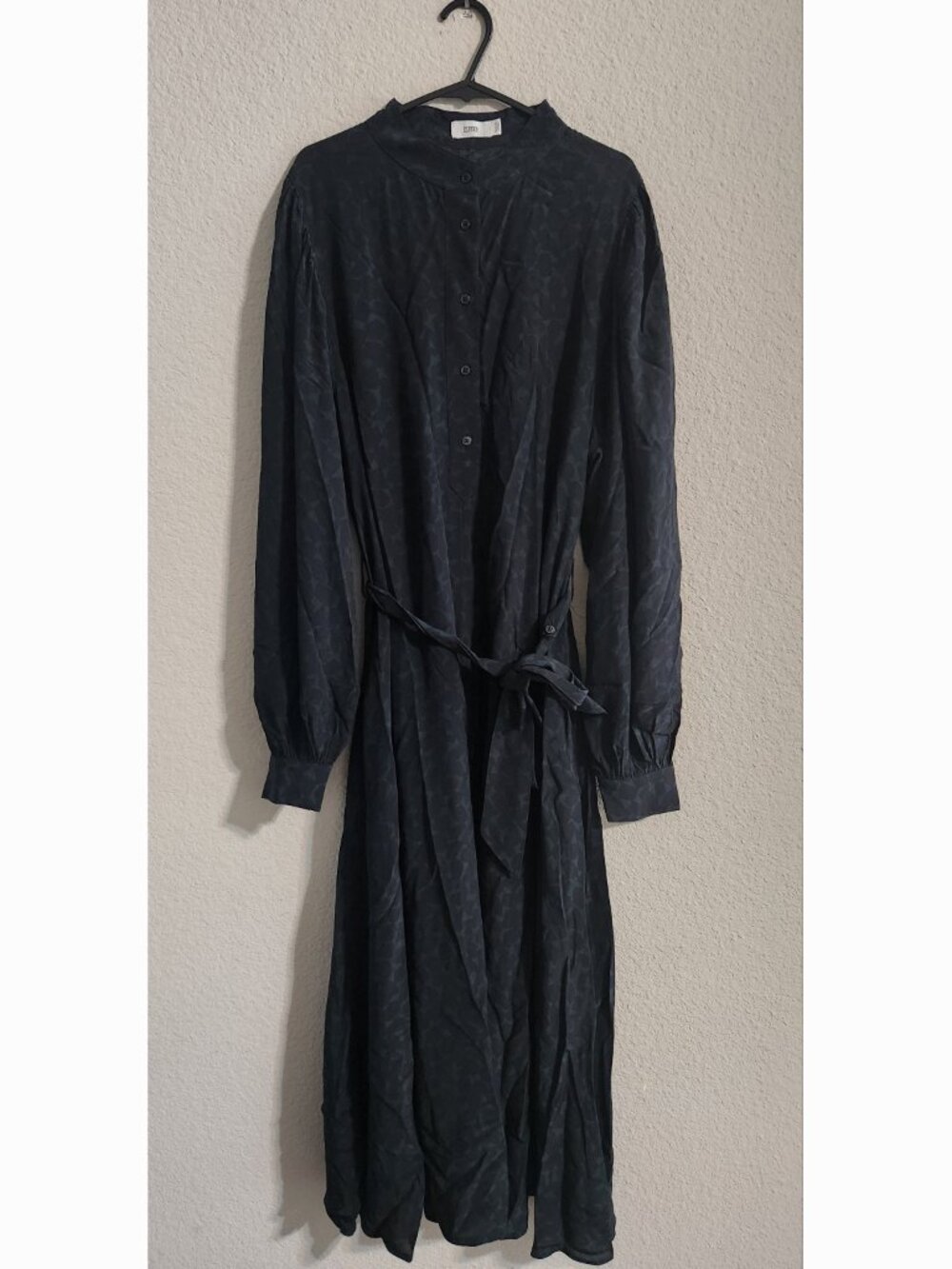 Closed Women’s Midi Dress Belted Button-Front Black Green size small